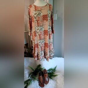 New Womens Multi color mauve/peach dress. SZ M, L and XL available.
